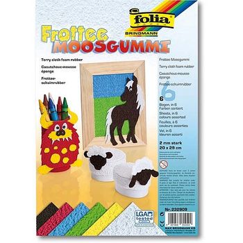 Frottee-Moosgummi 20 x 29 cm/6 Bogen