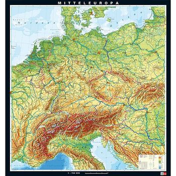 karte mitteleuropa physisch Karte Mitteleuropa Physisch Ivo Haas Lehrmittelversand Verlag karte mitteleuropa physisch