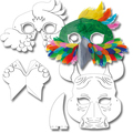 Kindermasken-Set Exotische Tiere