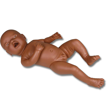 Neugeborenenpuppe für Wickelübungen, männlich, dunkel