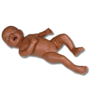 Neugeborenenpuppe für Wickelübungen, weiblich, dunkel