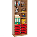 Offenes Regal mit 12 flachen ErgoTray Boxen