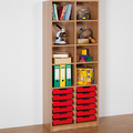 Offenes Regal mit 12 flachen ErgoTray Boxen