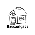 Siebdruck-Stempel Hausaufgaben-Haus
