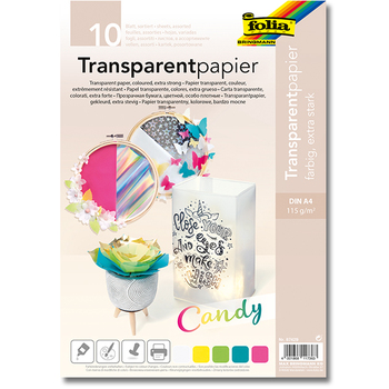 Transparentpapier A4, farbig sortiert