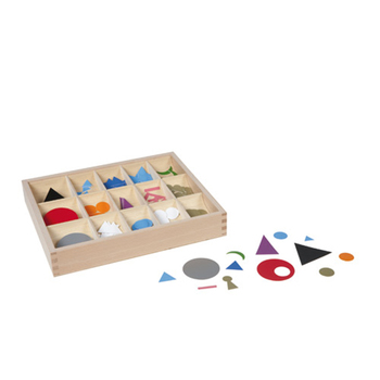 Wortsymbole als Satz im Kasten